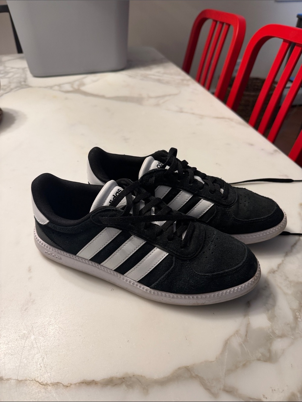 adidas Black and White Suede Sneaker